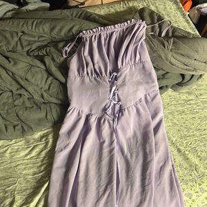 Chic Strapless Lavender Dress